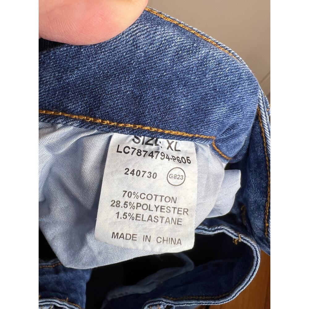 Classic Blue Women's Cropped Denim High Waisted Stretch Barrel Jeans ~ Size XL - Picture 8 of 9